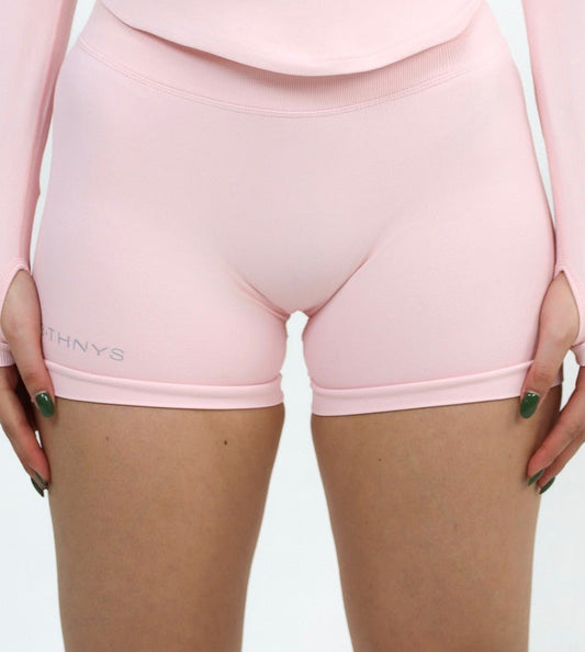 B•THNYS Active Sculpt High-Waisted Seamless Shorts in Light Rose (Pink) — view 1