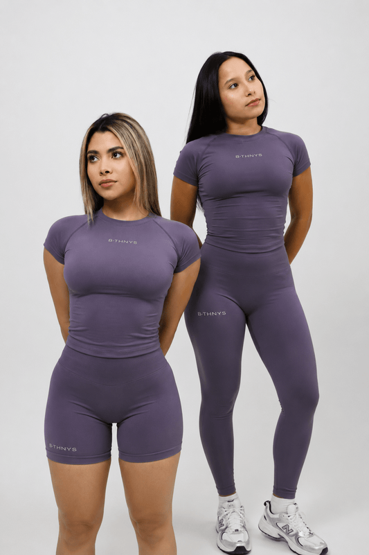 B•THNYS Active Sculpt Seamless Athletic Tee in Truffle Stone (Truffle) — view 3