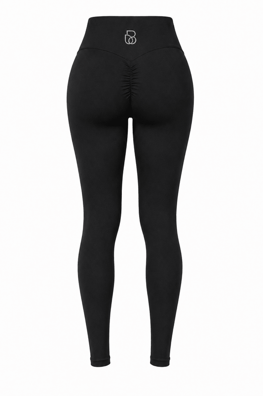 B•THNYS Active Sculpt™ High-Waisted Seamless Scrunch Legging – Black Eclipse (Black) - B•THNYS