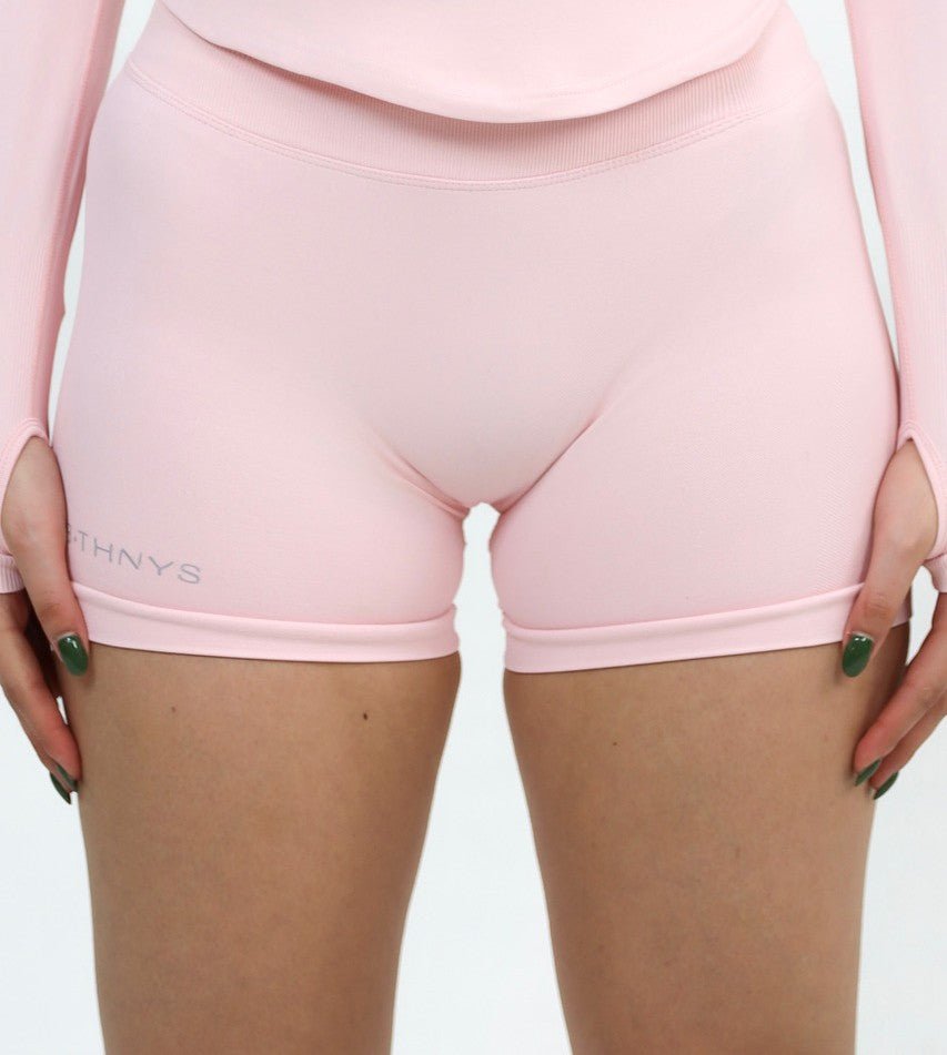 B•THNYS Active Sculpt™ High-Waisted High-Waisted Seamless Shorts – Truffle Stone (Gray) - B•THNYS